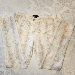 White House Black Market Python Print Slim Leg Pants 6R